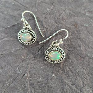 Opal Earring in Sterling Silver-Opal jewelry-Exclusive Earrings